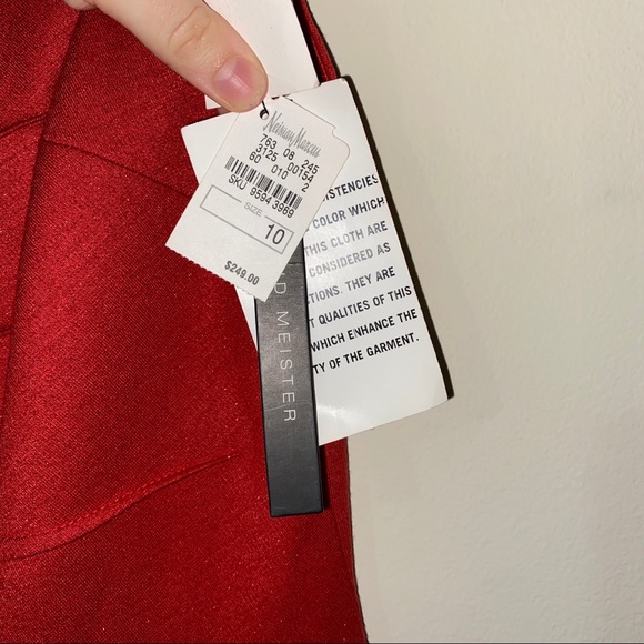 NWT David Meister Bateau Neckline Red Chic Knee-length Cocktail Dress - Picture 10 of 16